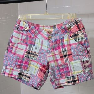 Patchwork Plaid Women's Shorts